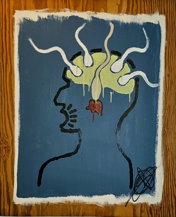 Painting — Untitled (Diseased) (2009), by Seraf Dos Santos